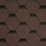 Jumta bitumena šindelis ROCK HEXAGONAL brūna krāsa