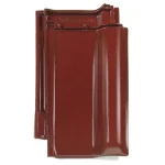 Māla dakstiņš MONIER Rubin 13V – glazēts ķiršsarkans uz balta fona.